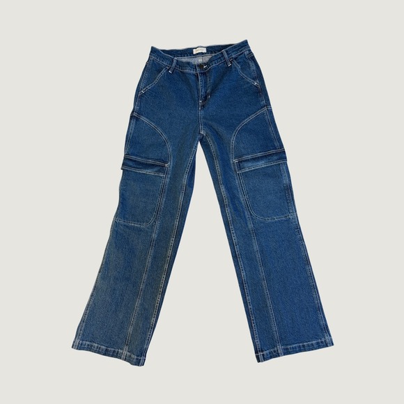PacSun Denim - PacSun Baggy Cargo Jeans Contrast Stitch Utility Denim 27 EUC Modern